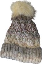 Muts winter dames met pompon - fleece binnenkant