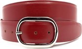 JV Belts Dames riem rood - dames riem - 4 cm breed - Rood - Echt Leer - Taille: 105cm - Totale lengte riem: 120cm