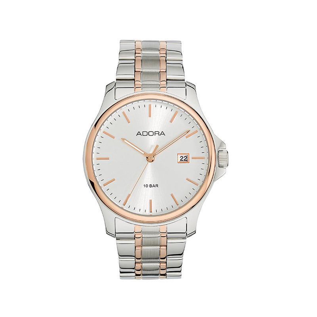 Mooi Adora heren horloge zilver-rozekleurig AB6503