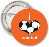 6X Button Ik hou van Voetbal - voetbal - EK - WK - button - Holland - Nederland - oranje