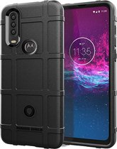 Voor Moto One Action Full Coverage Shockproof TPU Case (Zwart)