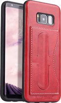 Fierre Shann beschermhoes met volledige dekking voor Galaxy S8 +, met houder en kaartsleuf (rood)