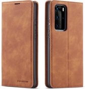 For Huawei P40 Pro / P40 Forwenw Dream Series Oil Edge Strong Magnetism Horizontal Flip Leather Case with Holder & Card Slots & Wallet & Photo Frame (Brown)