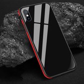 SULADA schokbestendige luchtvaart aluminium metalen frame + nano glas + TPU Case voor iPhone XS Max (rood)