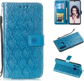Geperst Printing Rattan Flower Pattern Horizontal Flip PU Leather Case for Huawei P30 Lite / Nova 4e, with Holder & Card Slots & Wallet & Photo Frame (Blue)