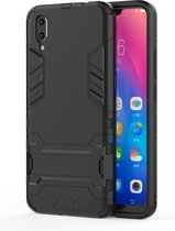 Shockproof PC + TPU Case voor Vivo X23, met houder (zwart)