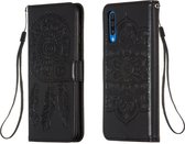 Voor Galaxy A50 Dream Catcher afdrukken Horizontale flip lederen tas met houder & kaartsleuven & portemonnee & lanyard (zwart)