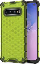 Honingraat schokbestendige pc + tpu case voor Galaxy S10 (groen)