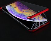 Ultradun hoekig frame magnetische absorptie dubbelzijdig gehard glazen omhulsel voor iphone xs (rood)