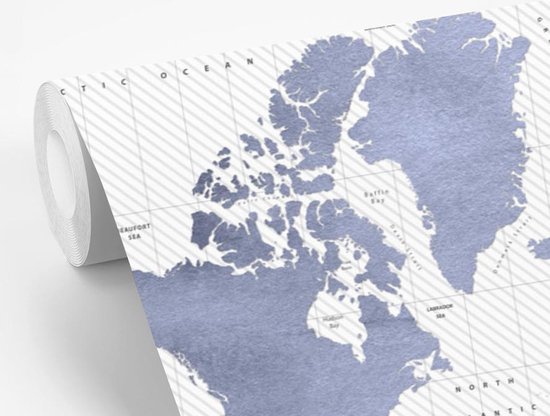 Carte du monde bleu avec motif texturé sur fond avec latitude et longitude 360x240 cm