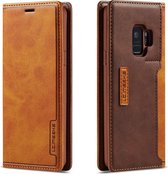 Voor Galaxy S9 LC.IMEEKE LC-001-serie PU + TPU kleuraanpassing frosted horizontale flip lederen tas met houder en kaartsleuf (bruin)