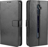 Voor Oppo Reno2 F / Reno2 Z Retro Crazy Horse Texture Horizontale Flip Leather Case met houder & kaartsleuven & fotolijst (zwart)