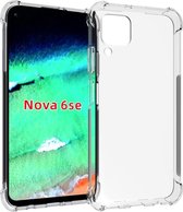 Voor Huawei Nova 6 SE schokbestendig antislip waterdichte verdikking TPU beschermhoes (transparant)