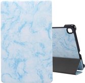 Voor Galaxy Tab S6 Lite P610 / P615 Marmeren textuur Horizontale flip lederen tas, met drievoudige houder en slaap / waakfunctie (blauw)