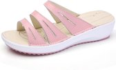 Casual wilde effen kleur sandalen slippers voor dames (kleur: roze maat: 35)