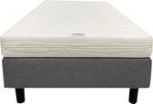 Bedworld Boxspring 80x190 cm met Matras - Pocketvering Matras - Gestoffeerd - Massieve Box - Grijs