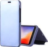 Mirror Clear View Horizontale Flip PU lederen tas voor Xiaomi Redmi 6, met houder (blauw)