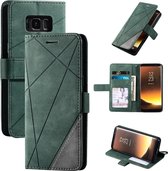Voor Samsung Galaxy S8 Skin Feel Splicing Horizontale flip lederen tas met houder & kaartsleuven & portemonnee & fotolijst (groen)