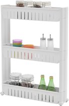 ACAZA Keukentrolley met Wielen, Rollend Open Kastje voor de Keuken, Kunststof, 72.5cm hoog, Wit