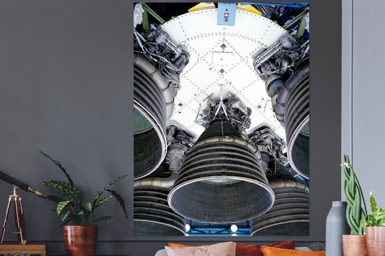 Sticker Muursticker Navette spatiale - fond de navette spatiale - 120x160 cm - film autocollant - sticker mural repositionnable XXL /