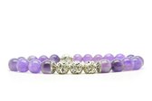 Beaddhism - Armband - Purple - Zilver - Lucky Dragon 3 - 8 mm - 21 cm