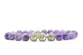 Beaddhism - Armband - Purple - Zilver - Yin 3 - 8 mm - 20 cm