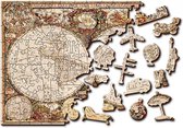 Wooden City - 2in1 - Houten Legpuzzel - Antique World Map - 37,5x25,4cm