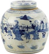 The Ming Garden Collection | Chinees Porselein | Porseleinen Pot Met Chinese Kinderen | Blauw & Wit
