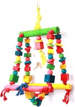 Happy pet speelgoed double swing papegaai - 25x44 cm - 1 stuks