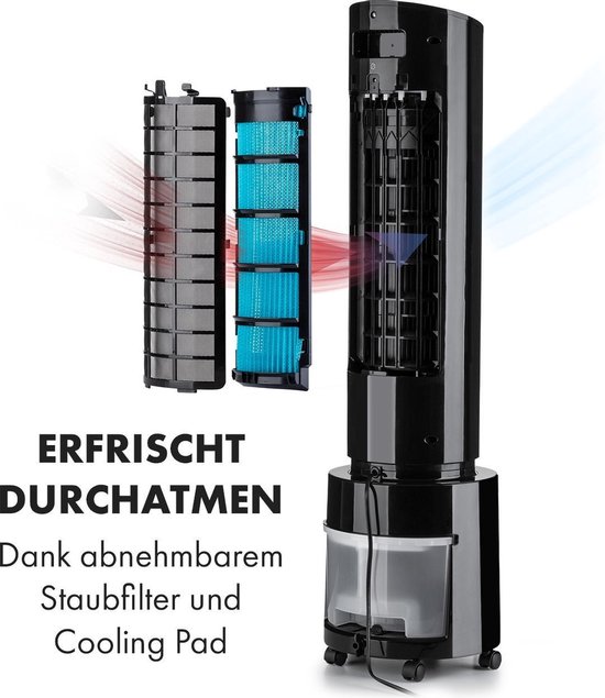 GOPLUS Mobiele airconditioning met waterkoeling, airconditioning zonder afvoerslang 65W, 3-in-1