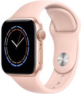 iWatch bandje – Rozenkwarts– 38/40 mm – Licht roze – Geschikt voor: bandje geschikt voor Apple Watch – Sportbandje – Pink - S/M – Siliconen