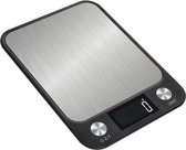 Digitale keukenweegschaal - Precisie weegschaal - 1 gr tot 5 kg - Met Tarra Functie - Elektrisch - RVS - Kitchen scale Zwart