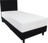 Bedworld Boxspring 80x200 cm met Matras - Luxe Hoofdbord - Gestoffeerd - Pocketvering Matras - Zwart