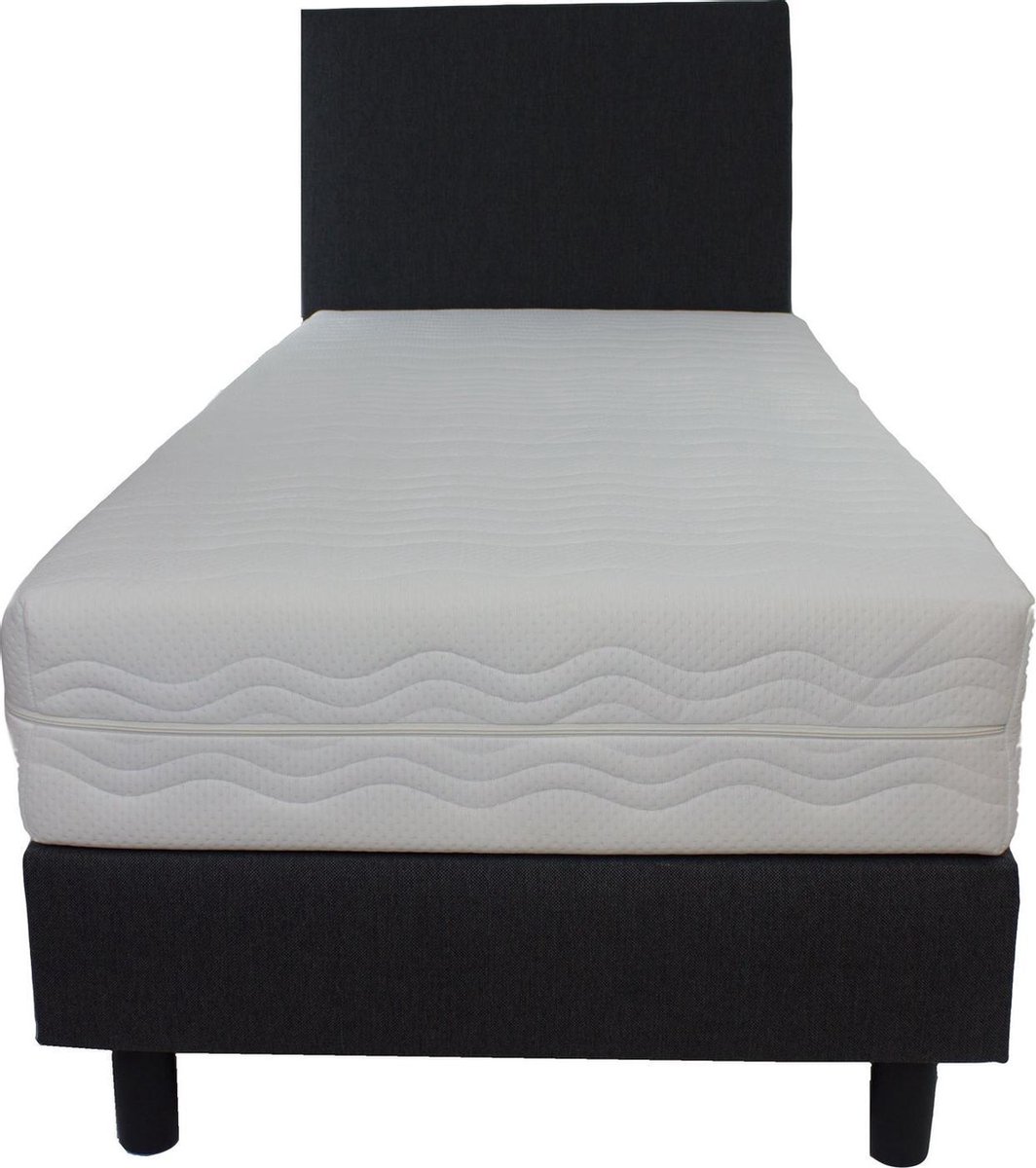 Bed4less Boxspring 90 x 200 cm - Met Matras - Eenpersoons - Zwart