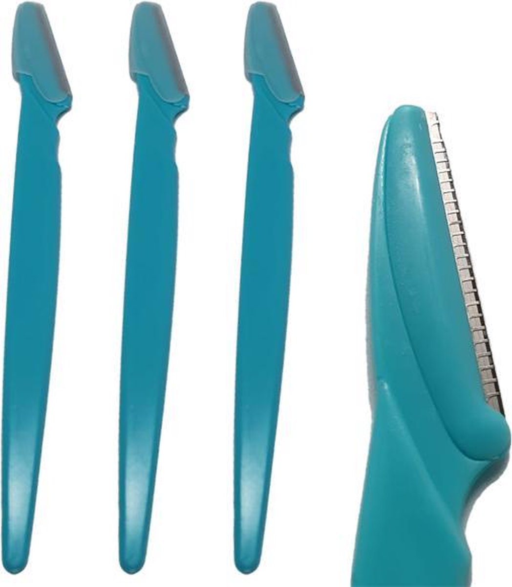 Scheermes Gezicht - Blauw 3 Stuks - Scheermes Lippen - Scheermes Intieme Streek - Wenkbrauw Trimmer - Scheermes Wenkbrauw - Wenkbrauw Epileren - oDaani
