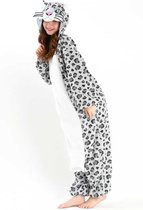 Sneeuw Luipaard Onesie Premium Verkleedkleding - Volwassenen & Kinderen - Onesize (155-177 cm)