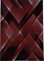 Modern laagpolig vloerkleed Costa - rood 3522 - 80x250 cm