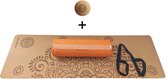 Samarali Oranje Yin Yoga Set Moon - Kurk Mat, Bolster & Massagebal - Natuurlijk en Ethisch