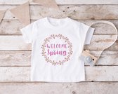 T-shirt Welcome Spring Wit Maat 122-128