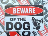Beware | of the dog | inbraakpreventie | wandborden metaal | 20 x 30cm