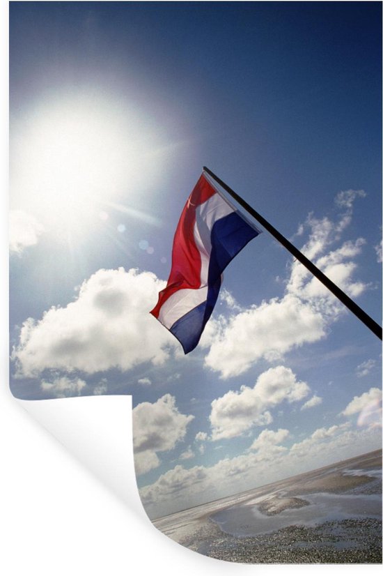 Stickers muraux - Rayons de soleil le long du drapeau des Nederland - 40x60 cm - Feuille adhésive