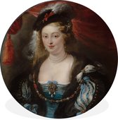WallCircle - Wandcirkel - Muurcirkel - Portret van een vrouw - Schilderij van Peter Paul Rubens - Aluminium - Dibond - ⌀ 60 cm - Binnen en Buiten