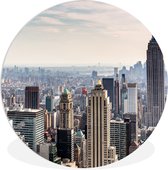 WallCircle - Wandcirkel ⌀ 90 - De Empire State Building van New York - Ronde schilderijen woonkamer - Wandbord rond - Muurdecoratie cirkel - Kamer decoratie binnen - Wanddecoratie muurcirkel - Woonaccessoires