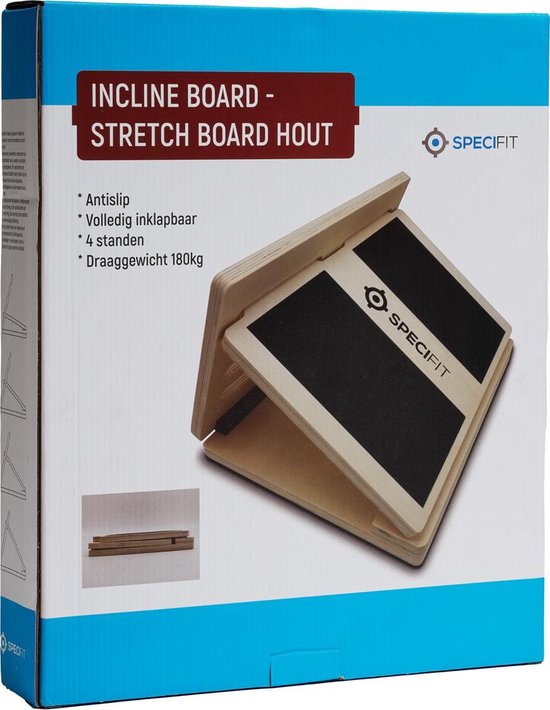 Incline board - Stretch board hout - Antislip en volledig inklapbaar - 4 standen