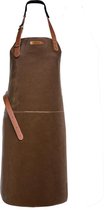 Xapron luxe leren (BBQ) schort Miami - kleur Rust (Roest)