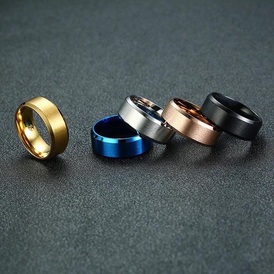Heren Ring Zilver kleurig met Strak Gepolijste Rand - Staal - Ringen Mannen Dames - Cadeau voor Man - Mannen Cadeautjes - TrendFox