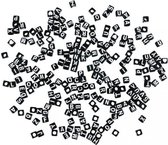 Plastic letterkralen 5x5mm kubus zwart 40gr