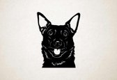 Wanddecoratie - Hond - Australische Kelpie 1 - L - 98x75cm - Zwart - muurdecoratie - Line Art