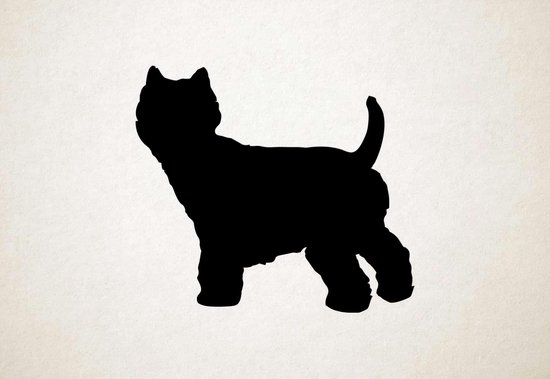 Silhouette hond - Westie - L - 75x85cm - Zwart - wanddecoratie