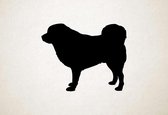 Silhouette hond - Tibetan Mastif - Tibetaanse Mastif - XS - 24x30cm - Zwart - wanddecoratie